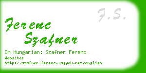 ferenc szafner business card